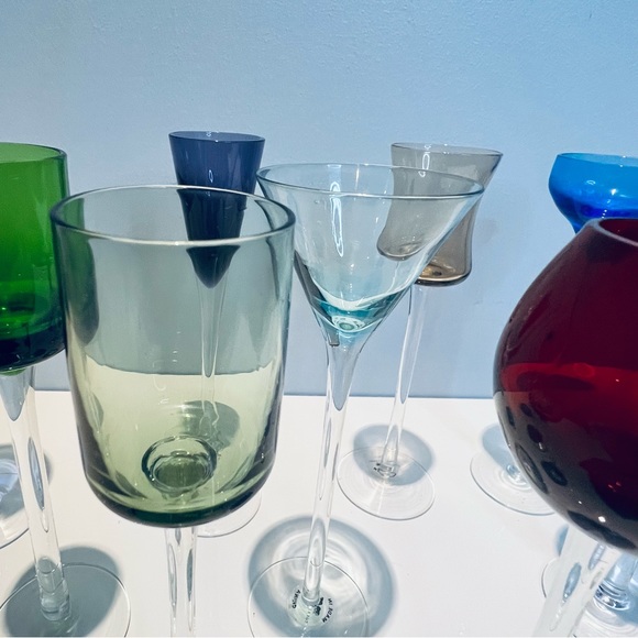9 Mini Long Stem Glasses Set Multicolore - Picture 7 of 9